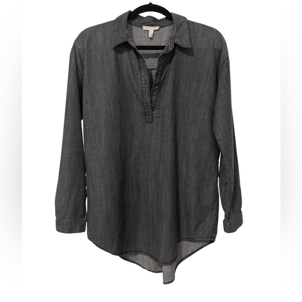 Eileen Fisher Tencel Organic Cotton Long Sleeve Collared Shirt (Size S)